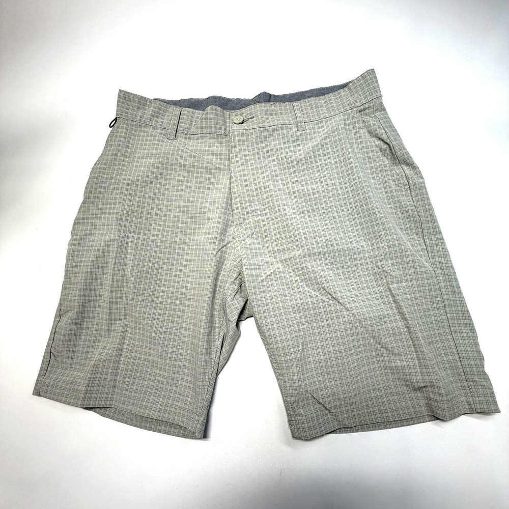 Ron‎ Jon Surf Shop Plaid Shorts Mens 36 Gray Lightweight Surf Beach